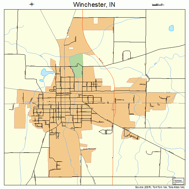 Winchester, IN street map