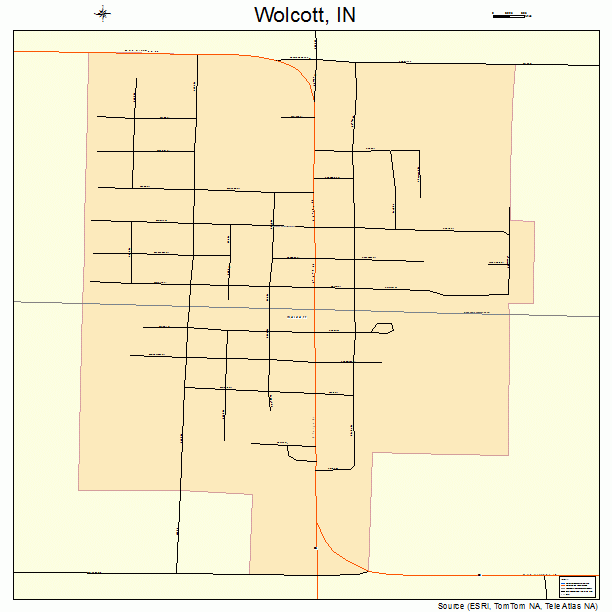 Wolcott, IN street map