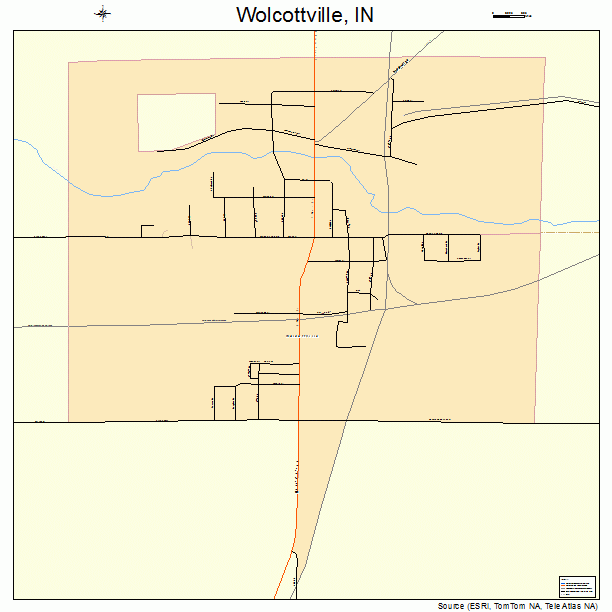 Wolcottville, IN street map