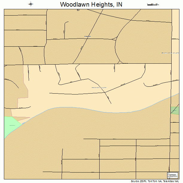 Woodlawn Heights, IN street map