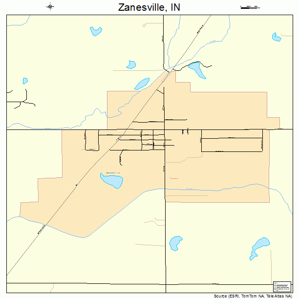 Zanesville, IN street map