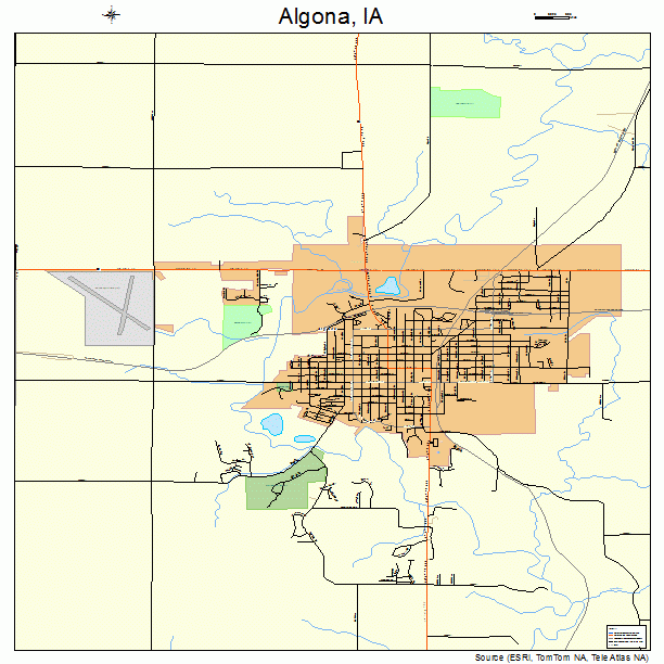 Algona, IA street map