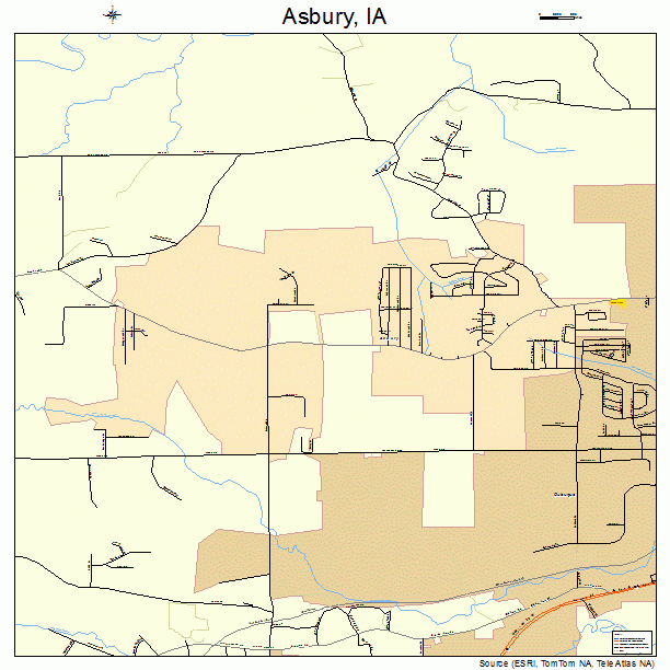 Asbury, IA street map