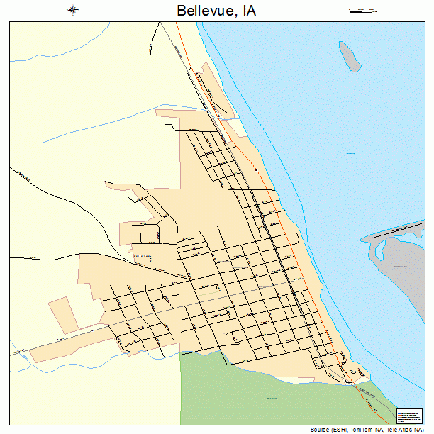 Bellevue, IA street map