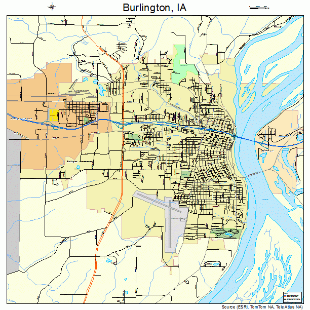Burlington, IA street map