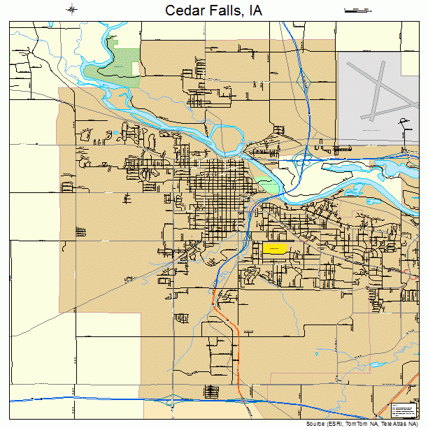 Cedar Falls, IA street map