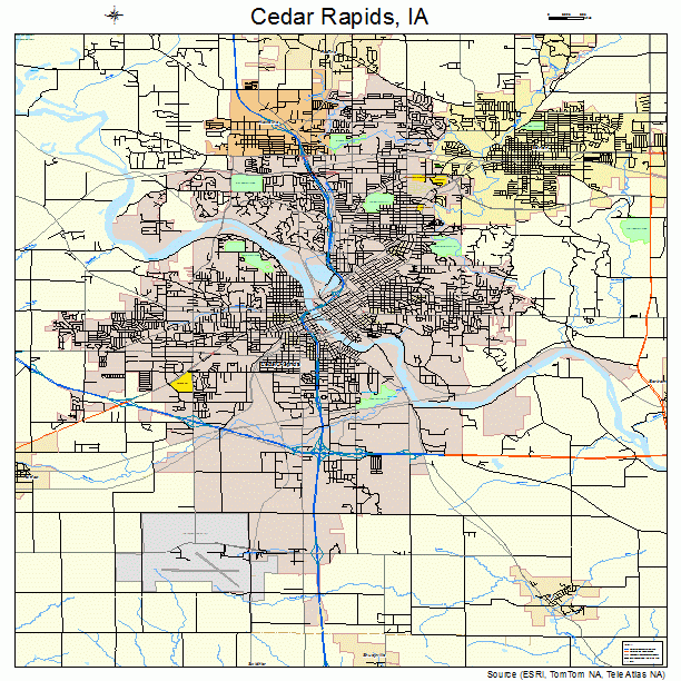 Cedar Rapids, IA street map