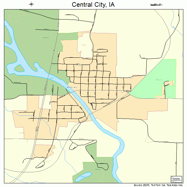 Central City Iowa Street Map 1912495