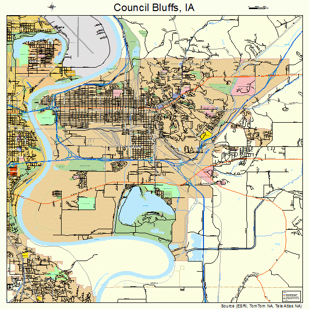 Council Bluffs, IA street map