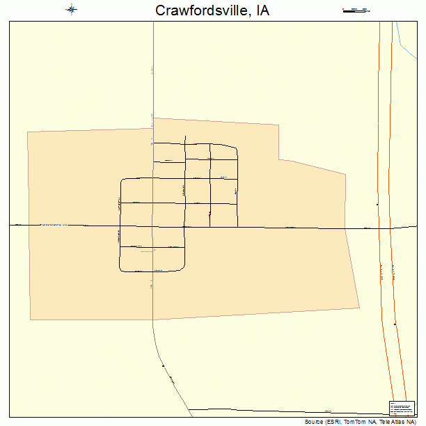 Crawfordsville, IA street map