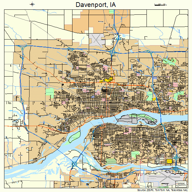 Davenport, IA street map