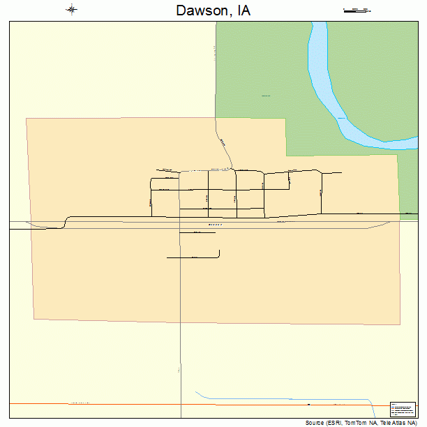Dawson, IA street map