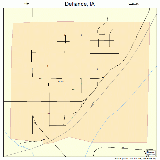 Defiance, IA street map