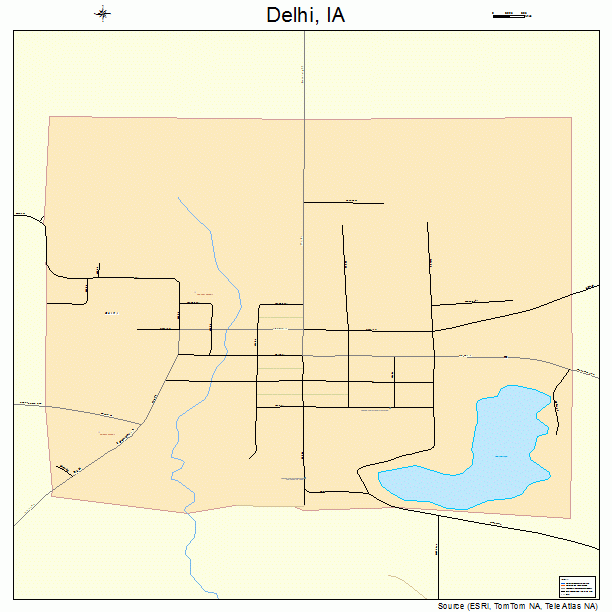 Delhi, IA street map