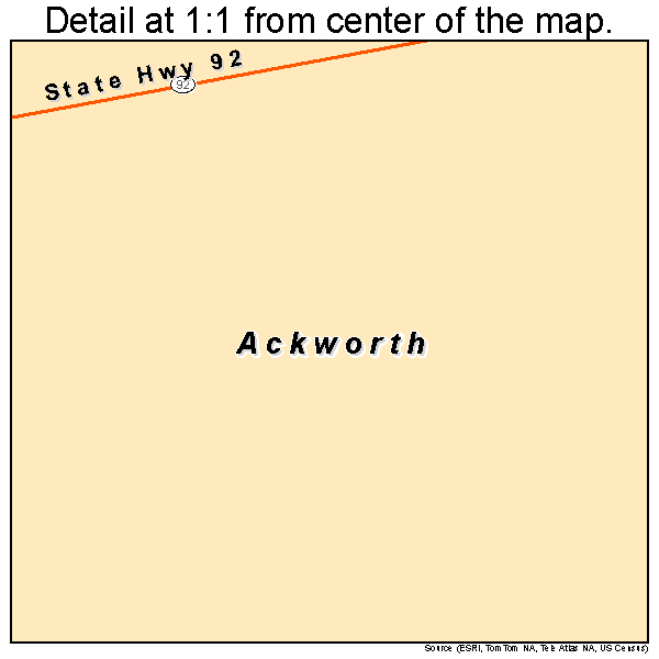 Ackworth, Iowa road map detail
