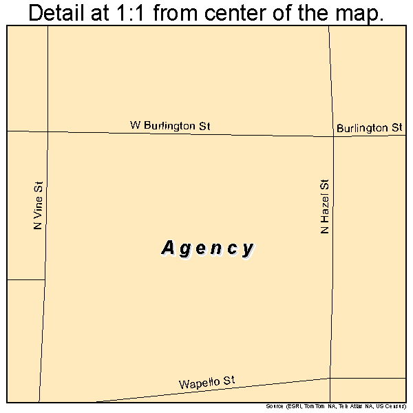 Agency, Iowa road map detail