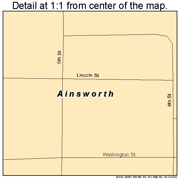 Ainsworth, Iowa road map detail