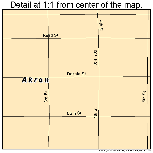 Akron, Iowa road map detail