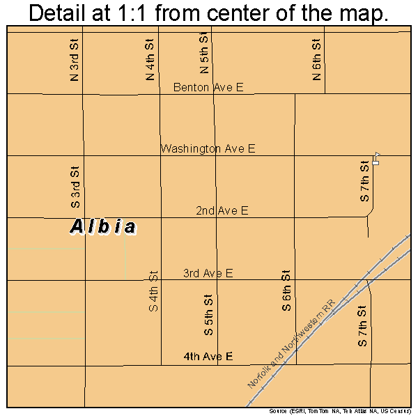 Albia, Iowa road map detail