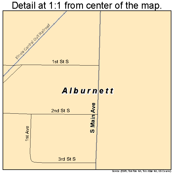 Alburnett, Iowa road map detail