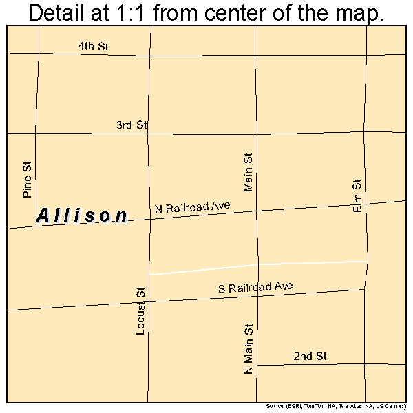 Allison, Iowa road map detail