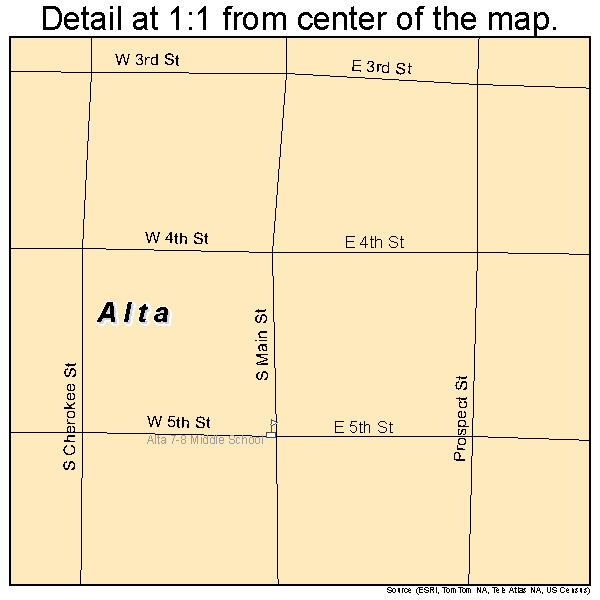 Alta, Iowa road map detail