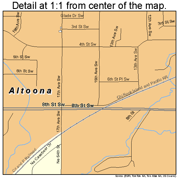 Altoona, Iowa road map detail