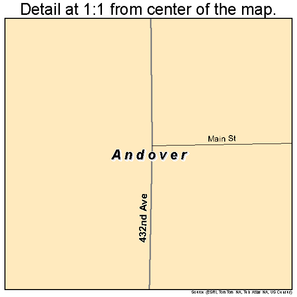 Andover, Iowa road map detail