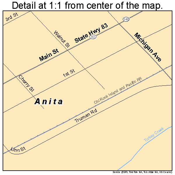 Anita, Iowa road map detail