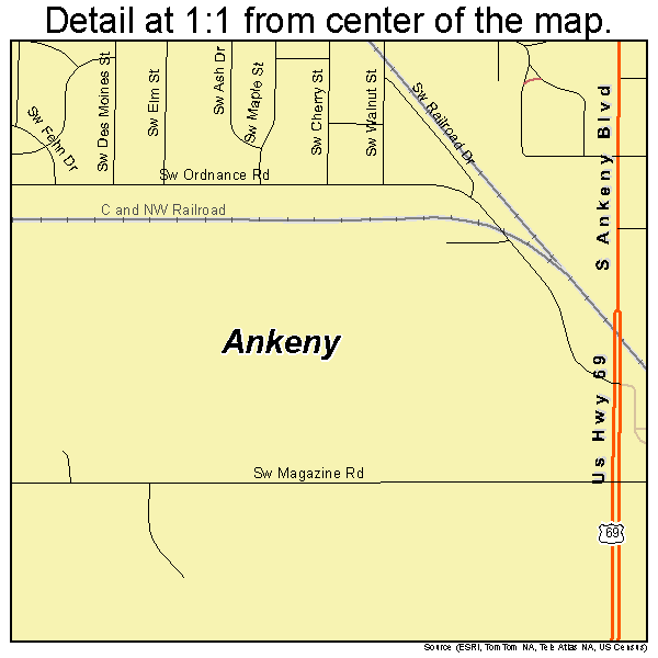 Ankeny Iowa Street Map 1902305