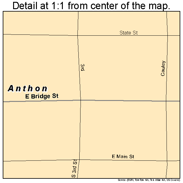 Anthon, Iowa road map detail