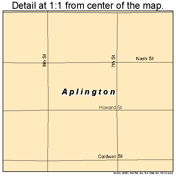 Aplington, Iowa road map detail