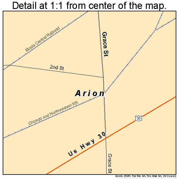 Arion, Iowa road map detail
