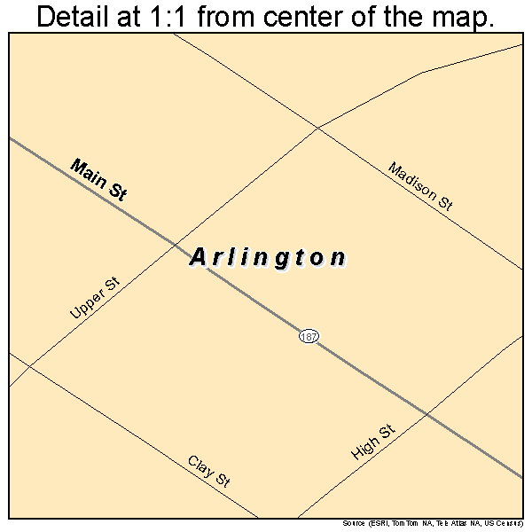 Arlington, Iowa road map detail