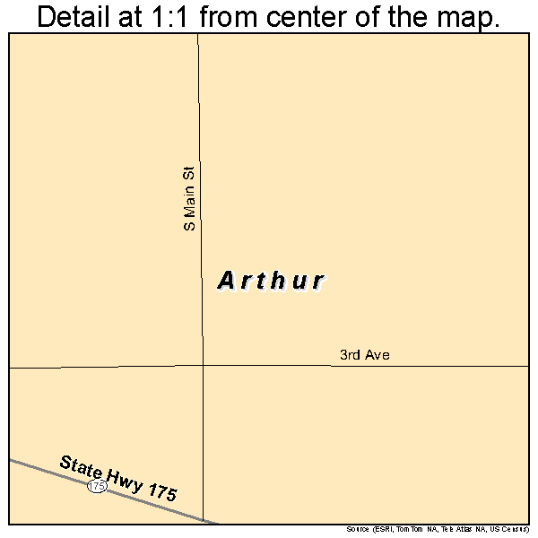 Arthur, Iowa road map detail