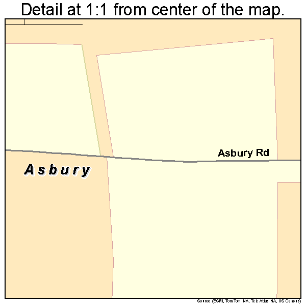 Asbury, Iowa road map detail