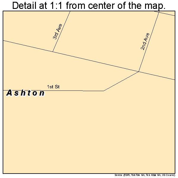 Ashton, Iowa road map detail