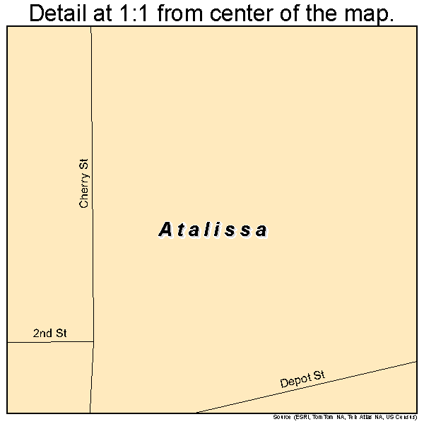 Atalissa, Iowa road map detail