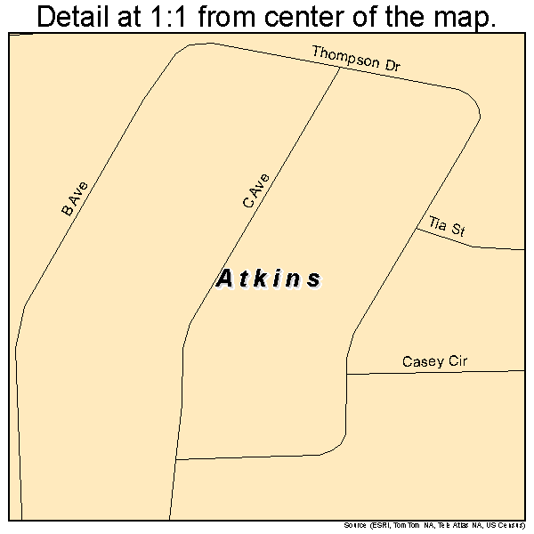 Atkins, Iowa road map detail