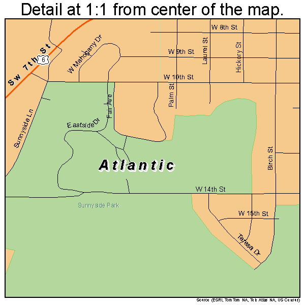 Atlantic, Iowa road map detail
