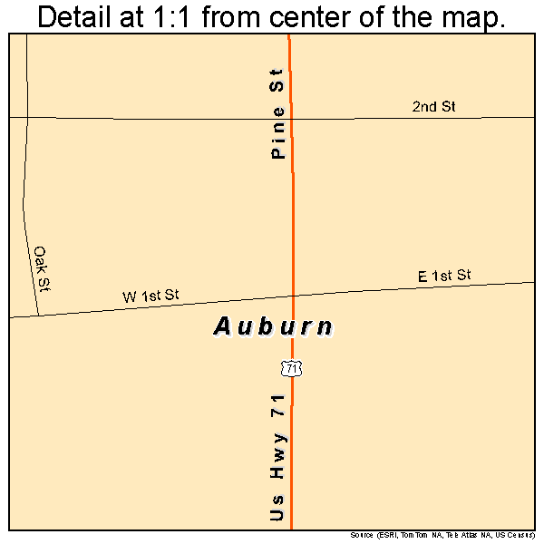Auburn, Iowa road map detail