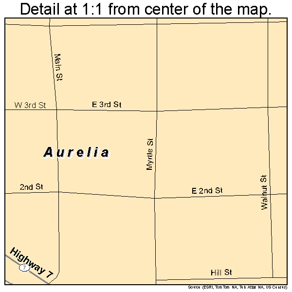 Aurelia, Iowa road map detail