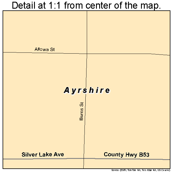 Ayrshire, Iowa road map detail