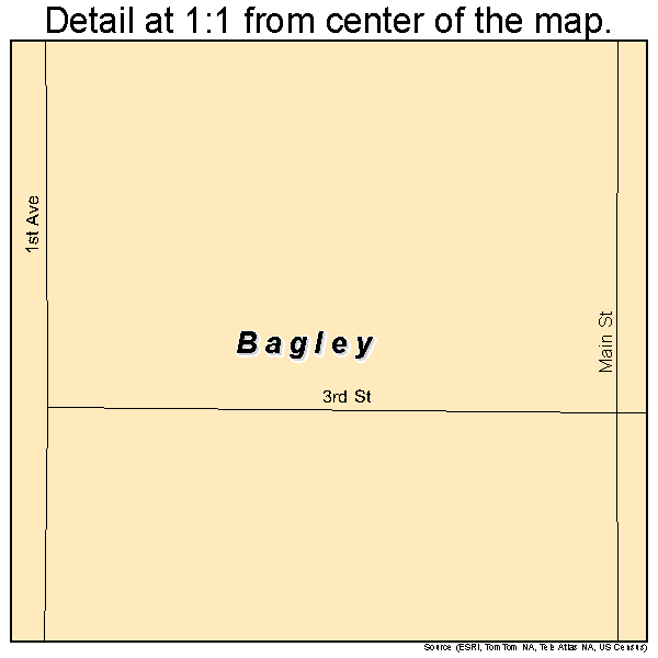 Bagley, Iowa road map detail
