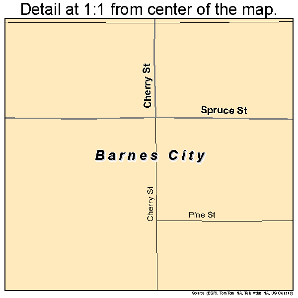 Barnes City, Iowa road map detail