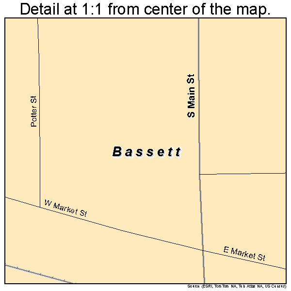 Bassett, Iowa road map detail