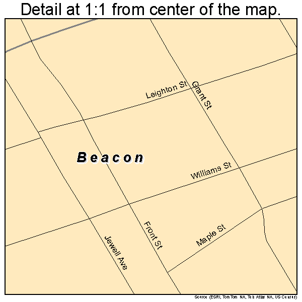 Beacon, Iowa road map detail