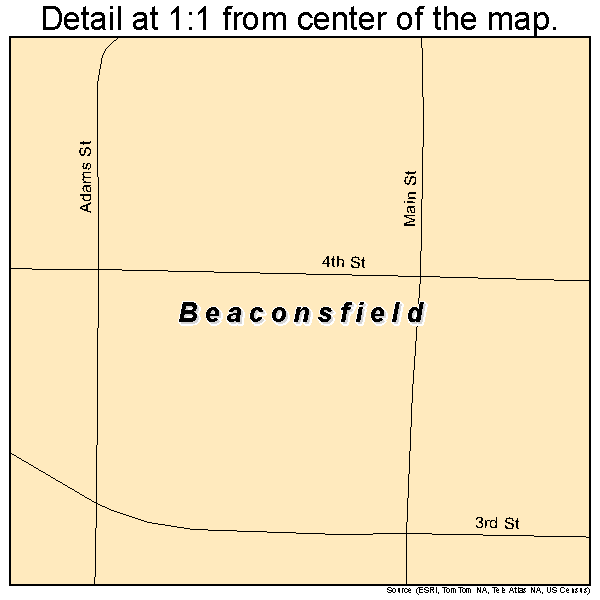 Beaconsfield, Iowa road map detail