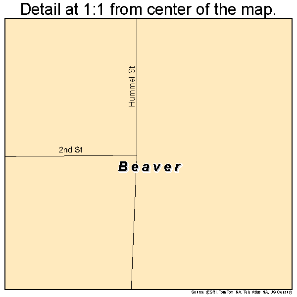 Beaver, Iowa road map detail