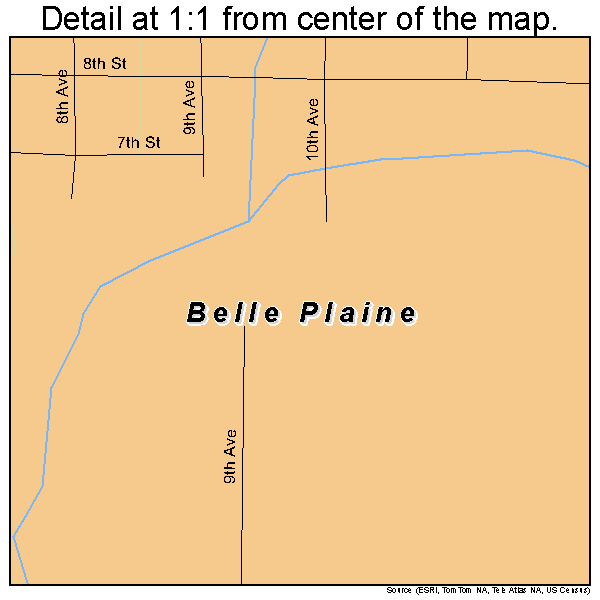 Belle Plaine, Iowa road map detail